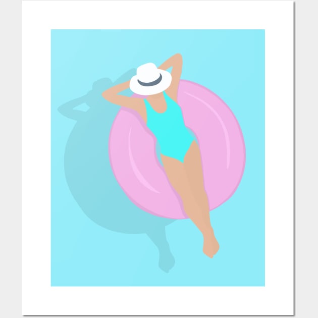 Lady in the pool Wall Art by valentinahramov